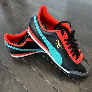 Puma Black, Teal and Red Roma Sneakers, US 10.5